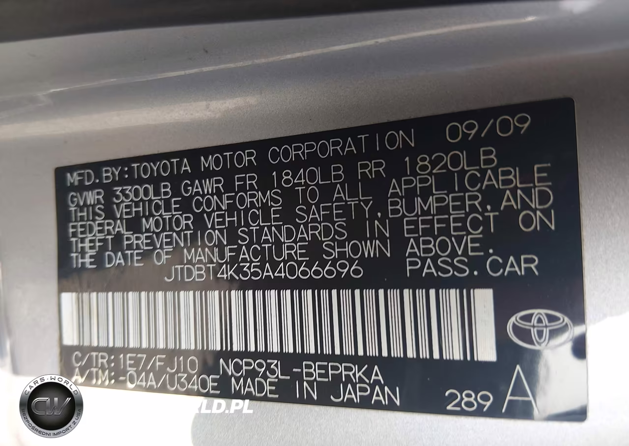 2010 Toyota Yaris VIN:JTDBT4K35A4066696 - 9