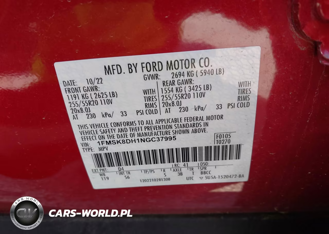 2022 Ford Explorer Xlt VIN:1FMSK8DH1NGC37995 - 9