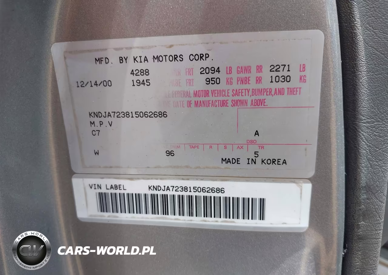 2001 Kia Sportage Ex-Limited VIN:KNDJA723815062686 - 9