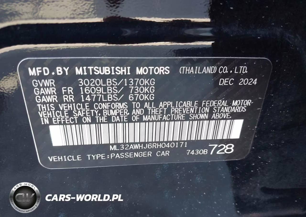 2024 Mitsubishi Mirage Black Edition VIN:ML32AWHJ6RH040171 - 9