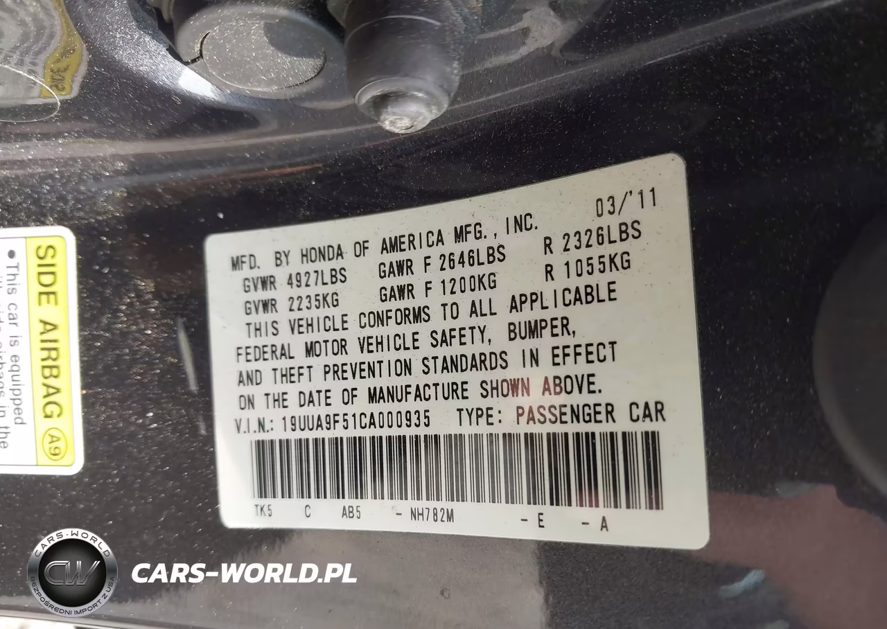 2012 Acura Tl 3.7 VIN:19UUA9F51CA000935 - 9