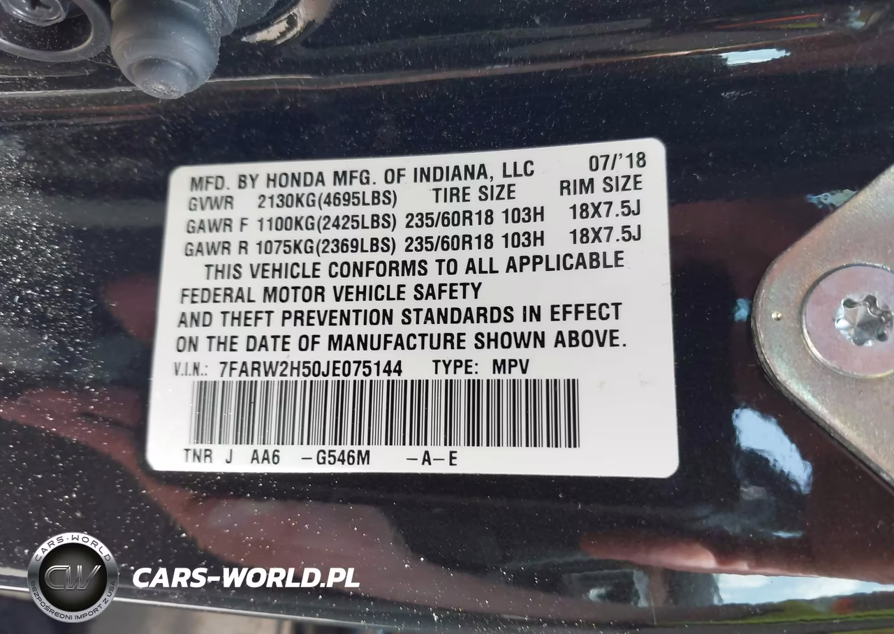 2018 Honda Cr-V Ex VIN:7FARW2H50JE075144 - 9