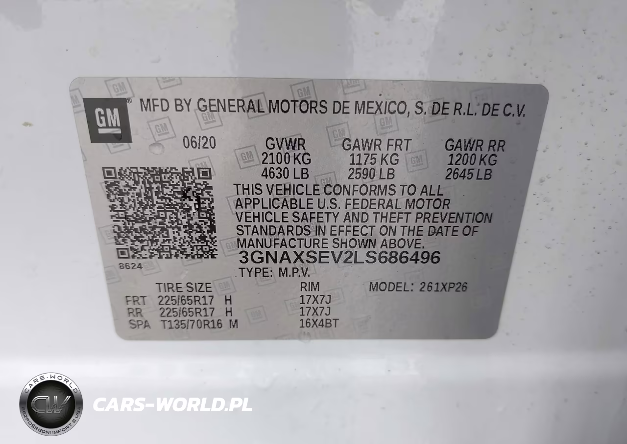 2020 Chevrolet Equinox Awd Ls VIN:3GNAXSEV2LS686496 - 9