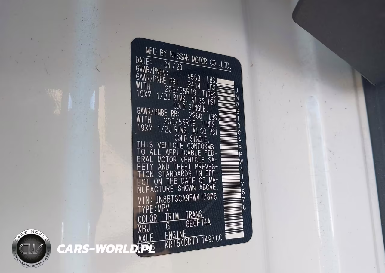 2023 Nissan Rogue Sl Fwd VIN:JN8BT3CA9PW417876 - 9
