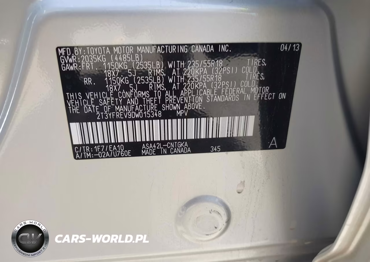 2013 Toyota Rav4 Limited VIN:2T3YFREV9DW015348 - 9