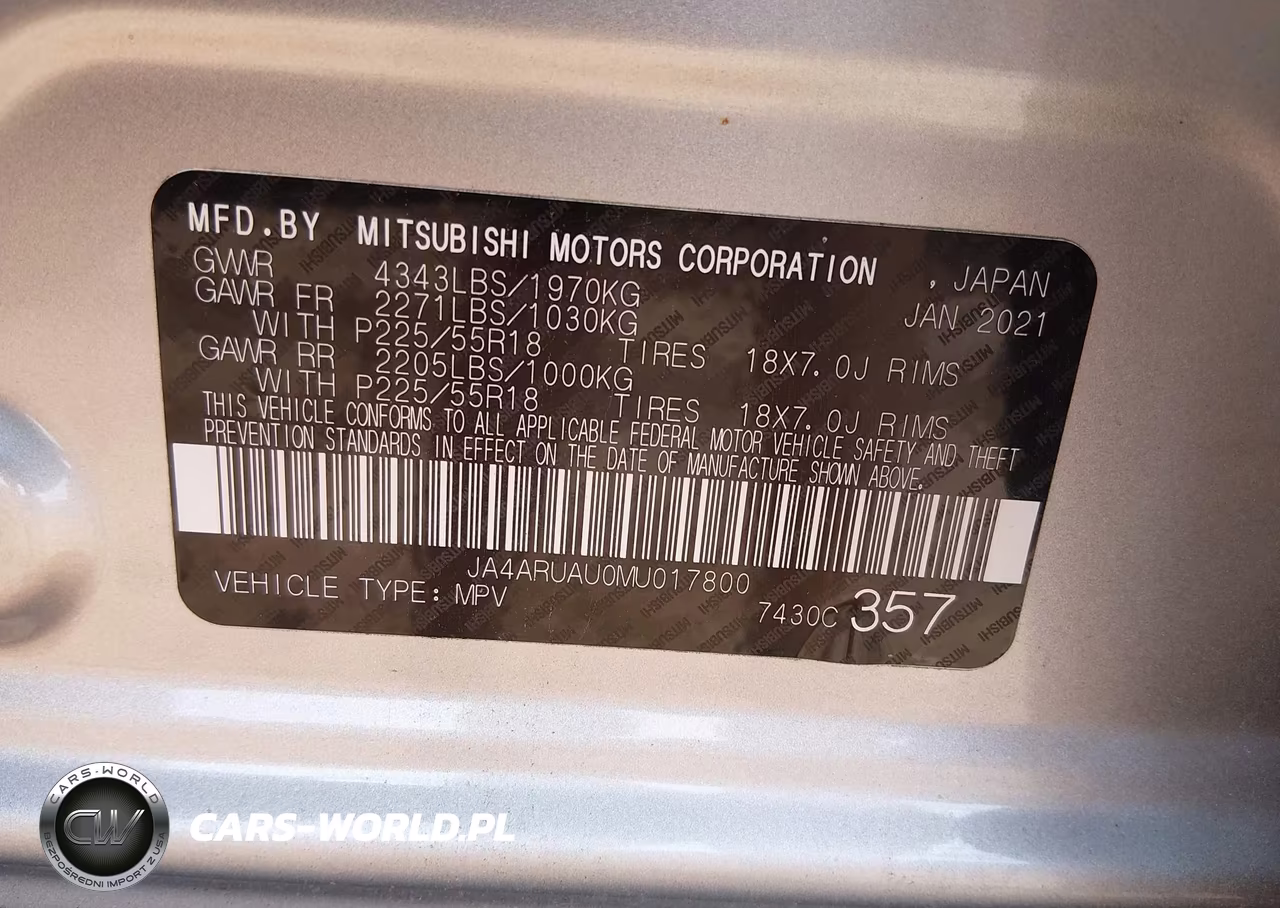 2021 Mitsubishi Outlander Sport 2.0 Be Awc-2.0 Es Awc-2.0 Le Awc-2.0 Se Awc VIN:JA4ARUAU0MU017800 - 9