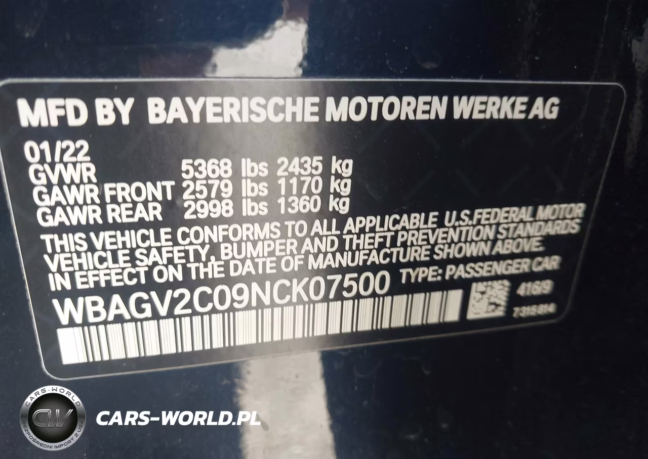 2022 BMW 840 Gran Coupe I VIN:WBAGV2C09NCK07500 - 9
