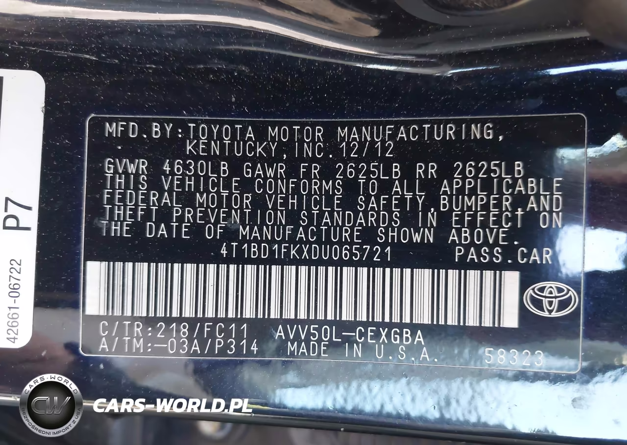 2013 Toyota Camry Hybrid Xle VIN:4T1BD1FKXDU065721 - 9