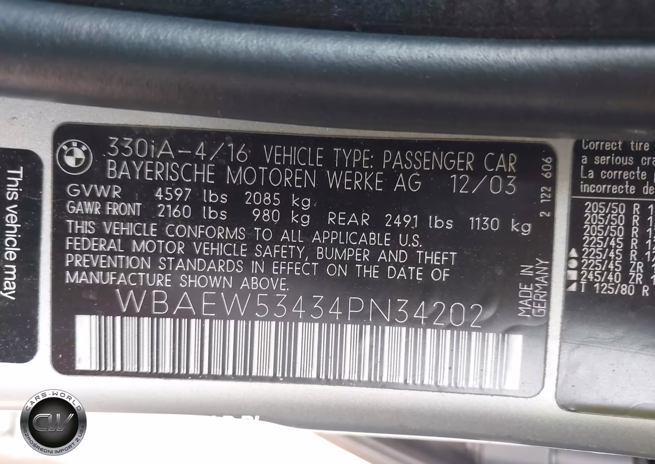 2004 BMW 330Xi VIN:WBAEW53434PN34202 - 9