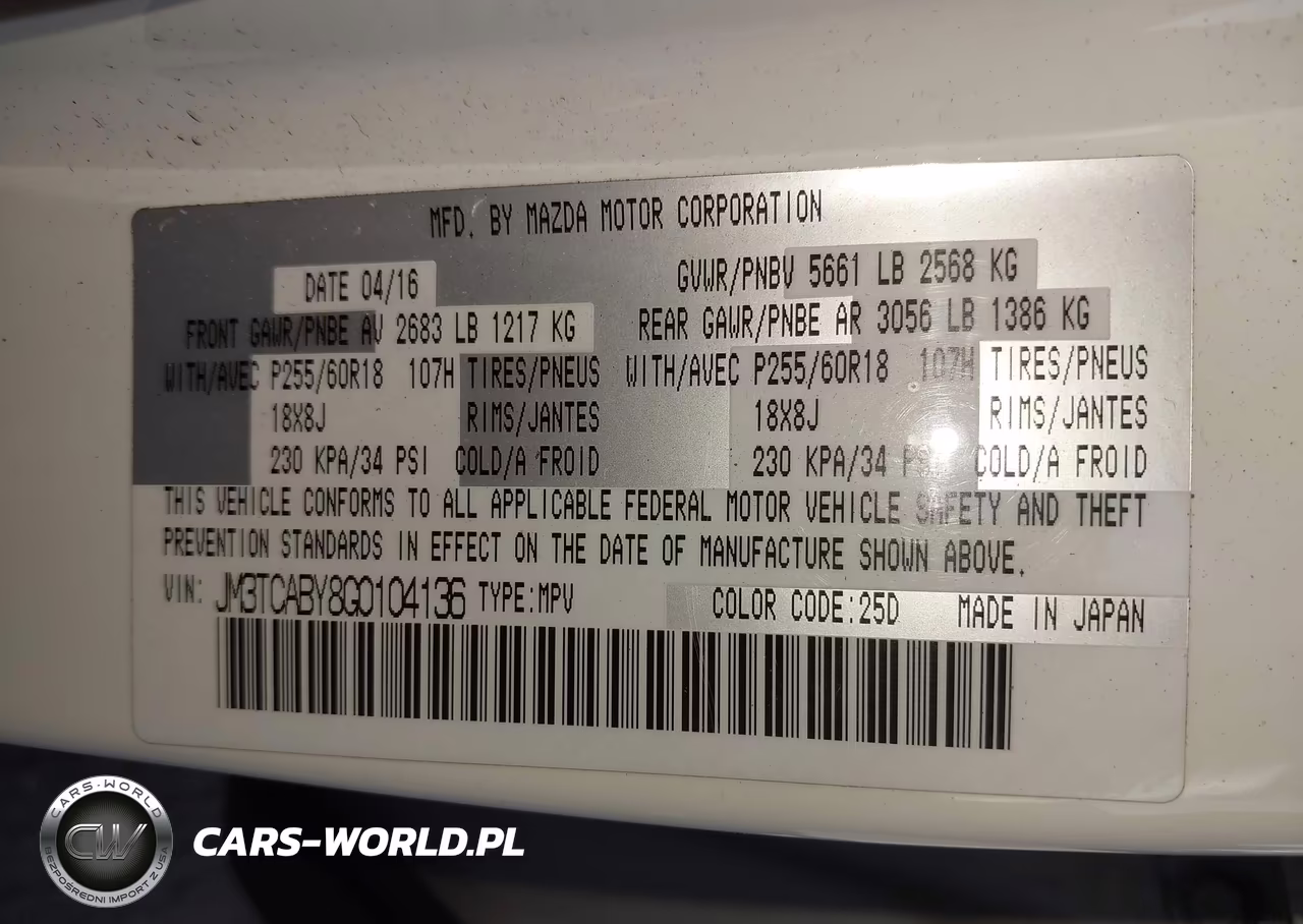 2016 Mazda Cx-9 Sport VIN:JM3TCABY8G0104136 - 9