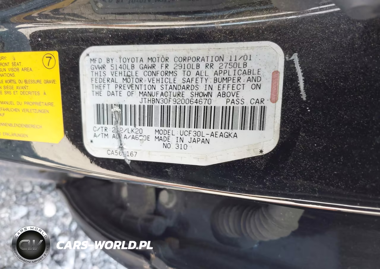2002 Lexus Ls 430 VIN:JTHBN30F920064670 - 9