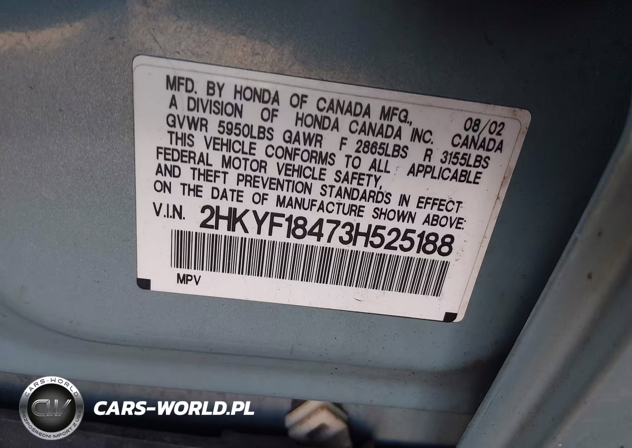 2003 Honda Pilot Ex VIN:2HKYF18473H525188 - 9