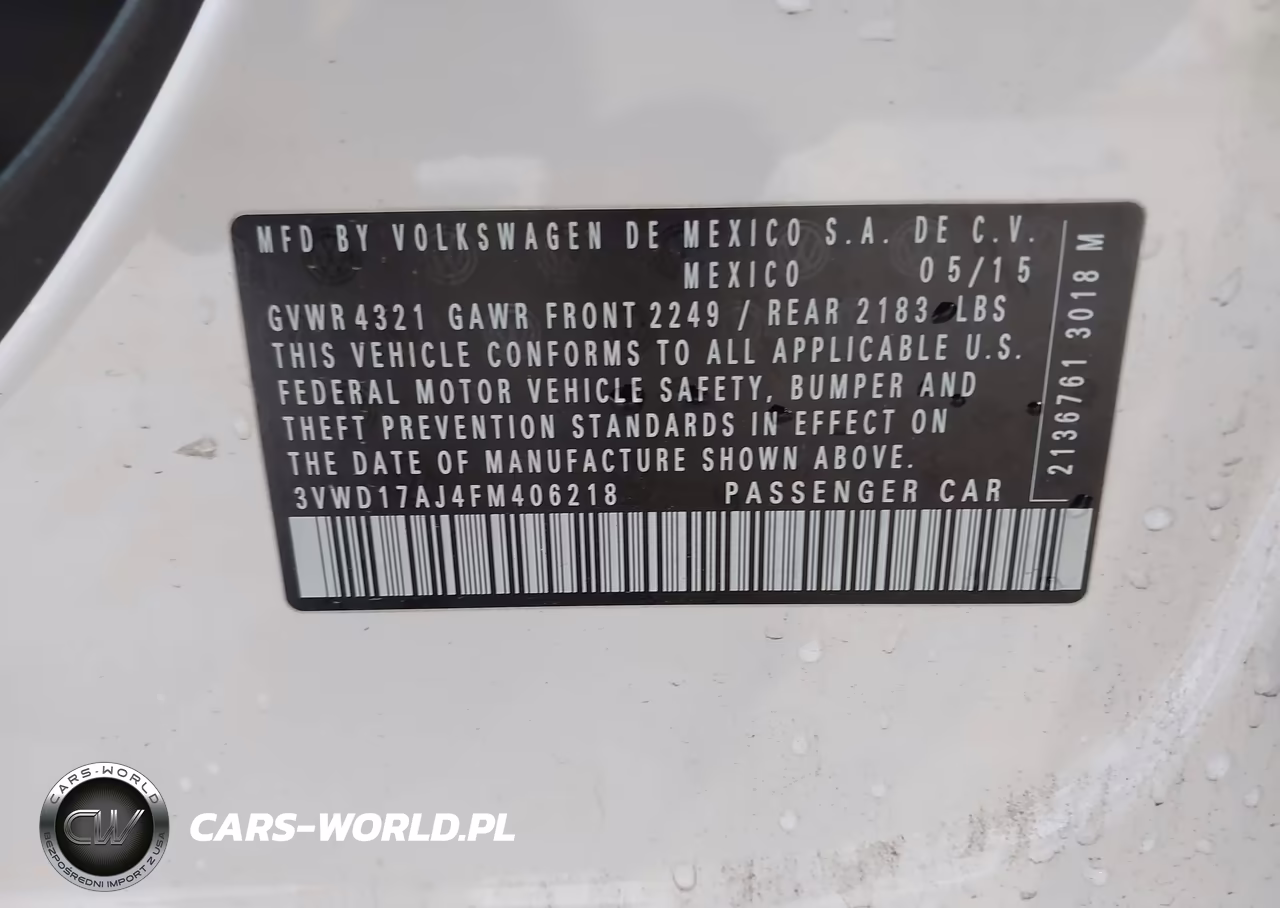 2015 Volkswagen Jetta 1.8T Se VIN:3VWD17AJ4FM406218 - 9