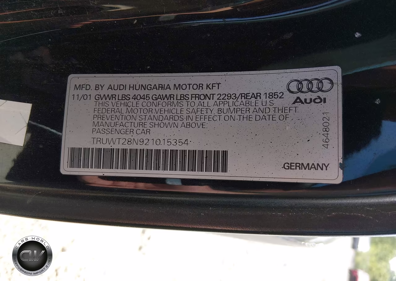 2002 Audi Tt 1.8L-Alms Commemorative Edition VIN:TRUWT28N921015354 - 9
