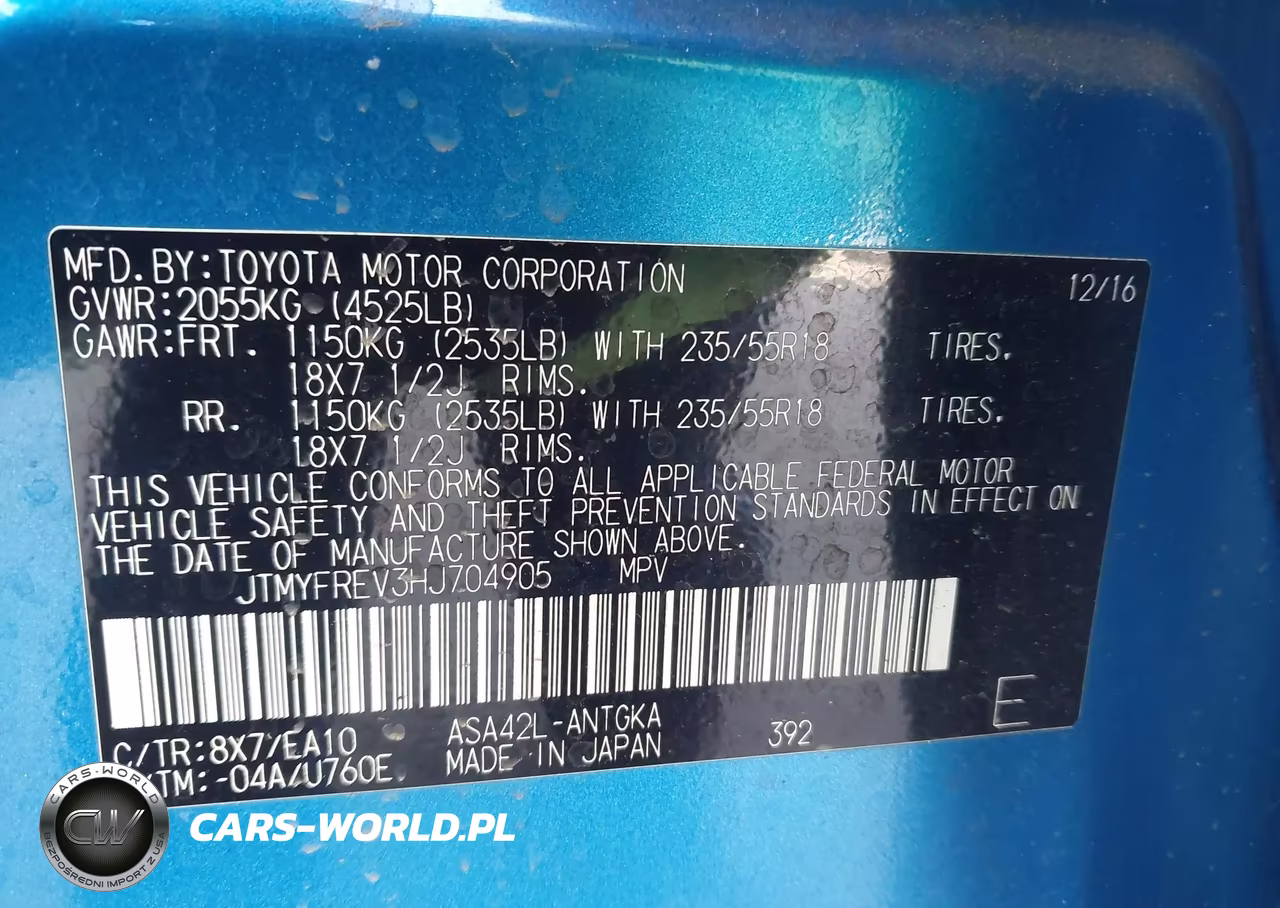 2017 Toyota Rav4 Limited VIN:JTMYFREV3HJ704905 - 9