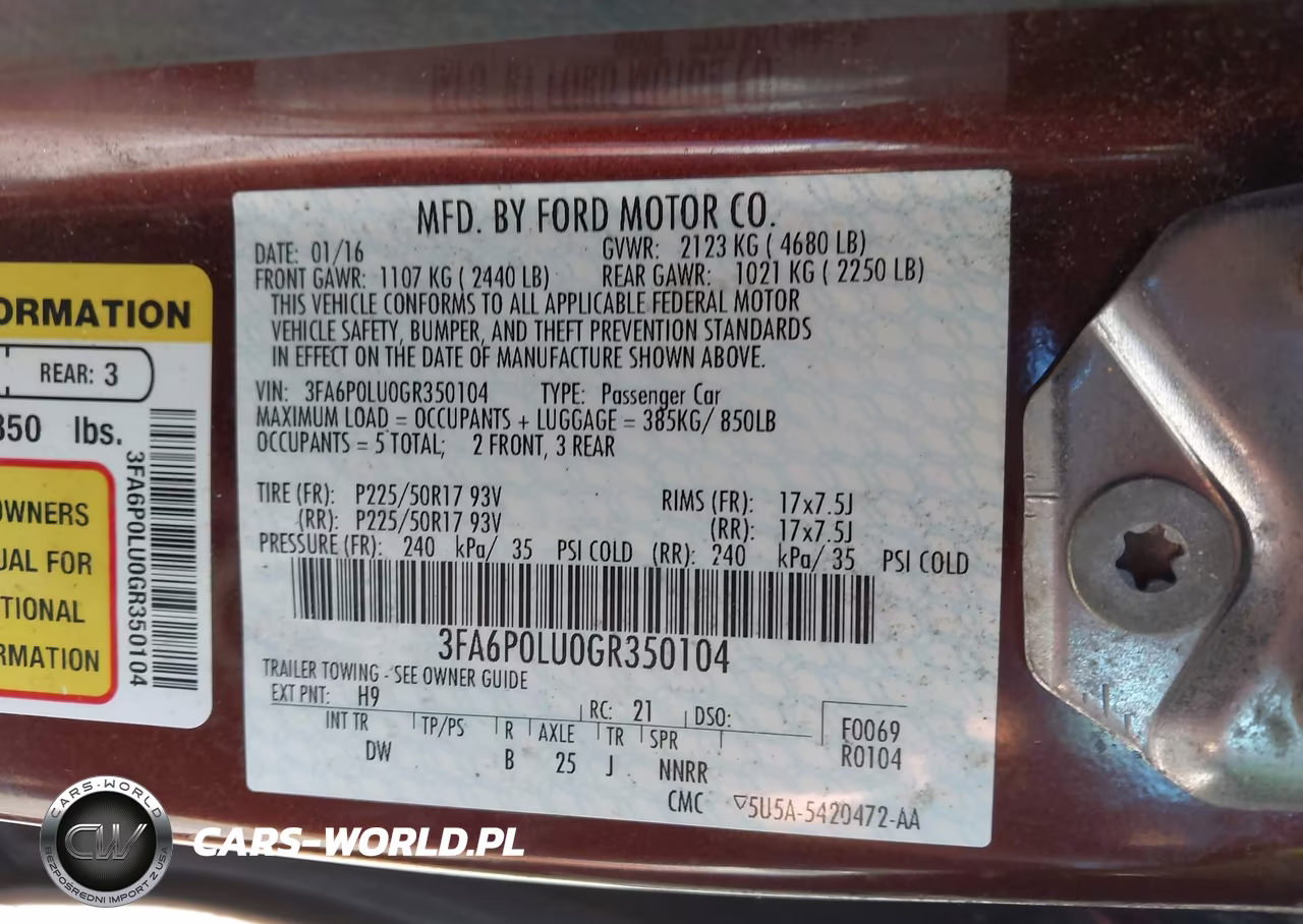 2016 Ford Fusion Hybrid Se VIN:3FA6P0LU0GR350104 - 9