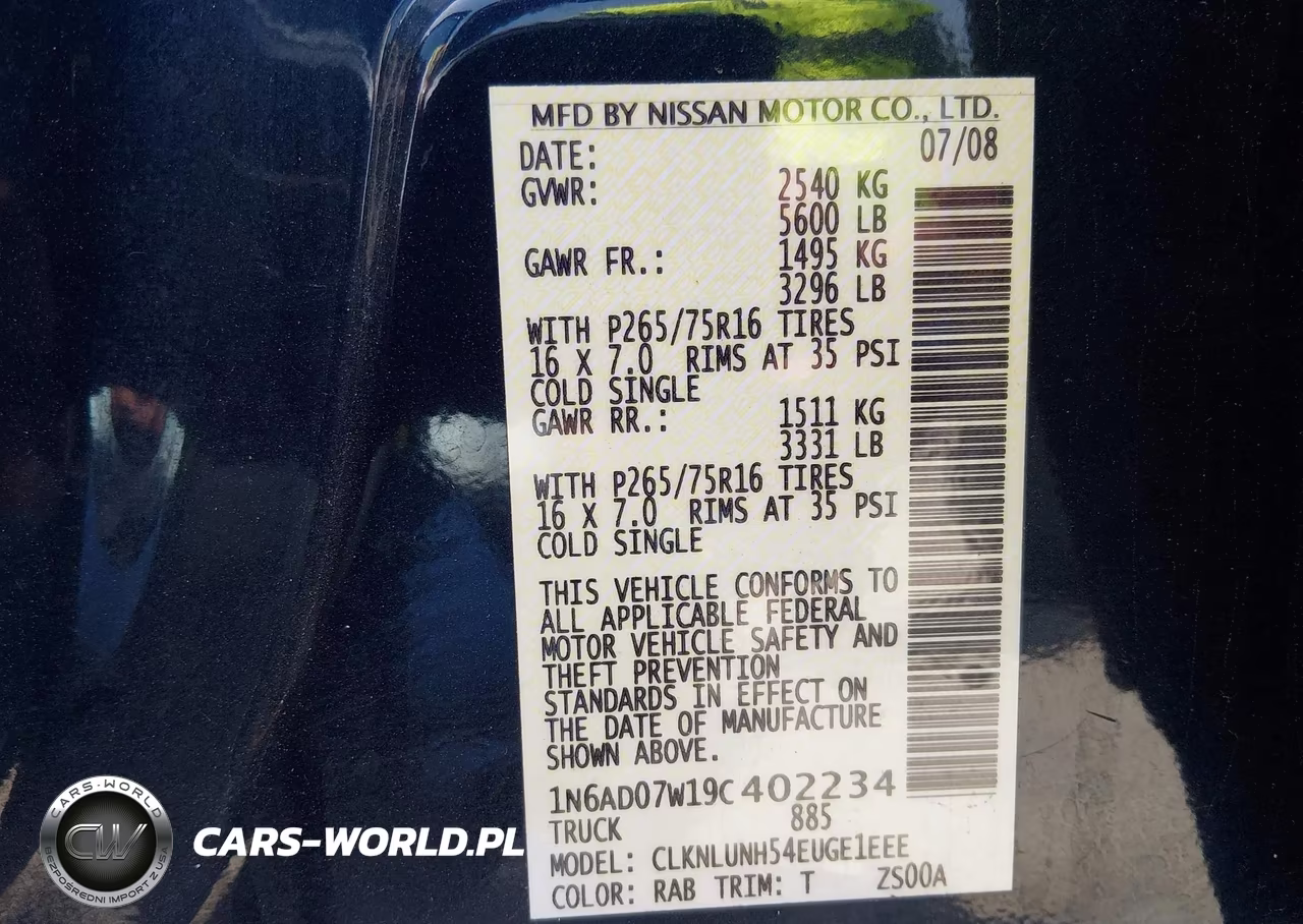2009 Nissan Frontier Pro-4X VIN:1N6AD07W19C402234 - 9
