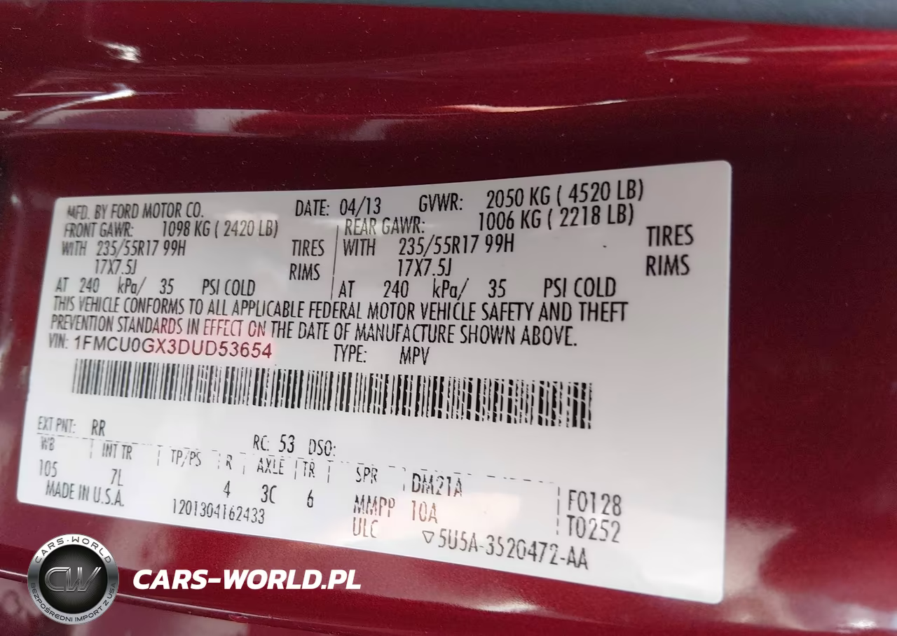 2013 Ford Escape Se VIN:1FMCU0GX3DUD53654 - 9