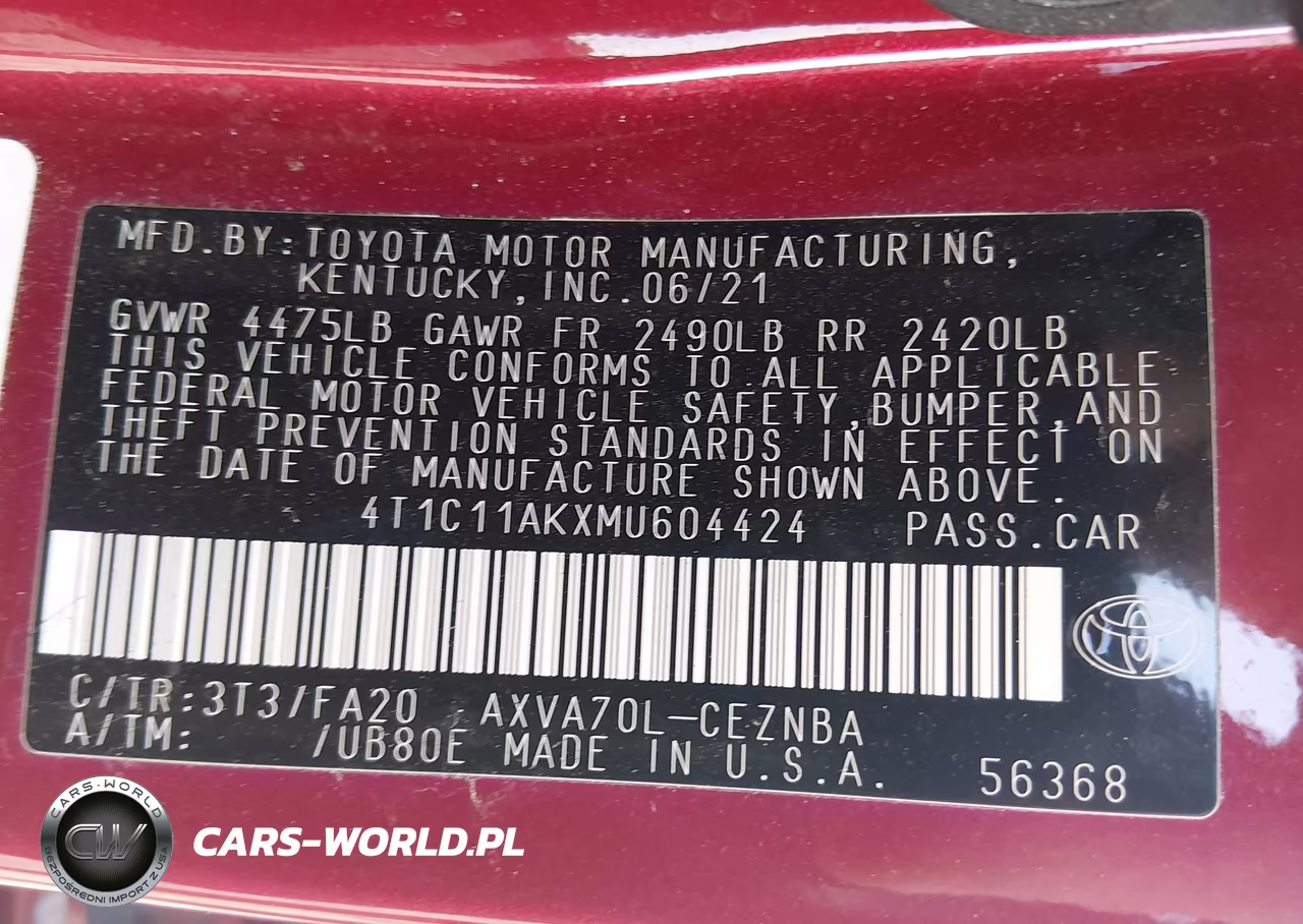 2021 Toyota Camry Le VIN:4T1C11AKXMU604424 - 9
