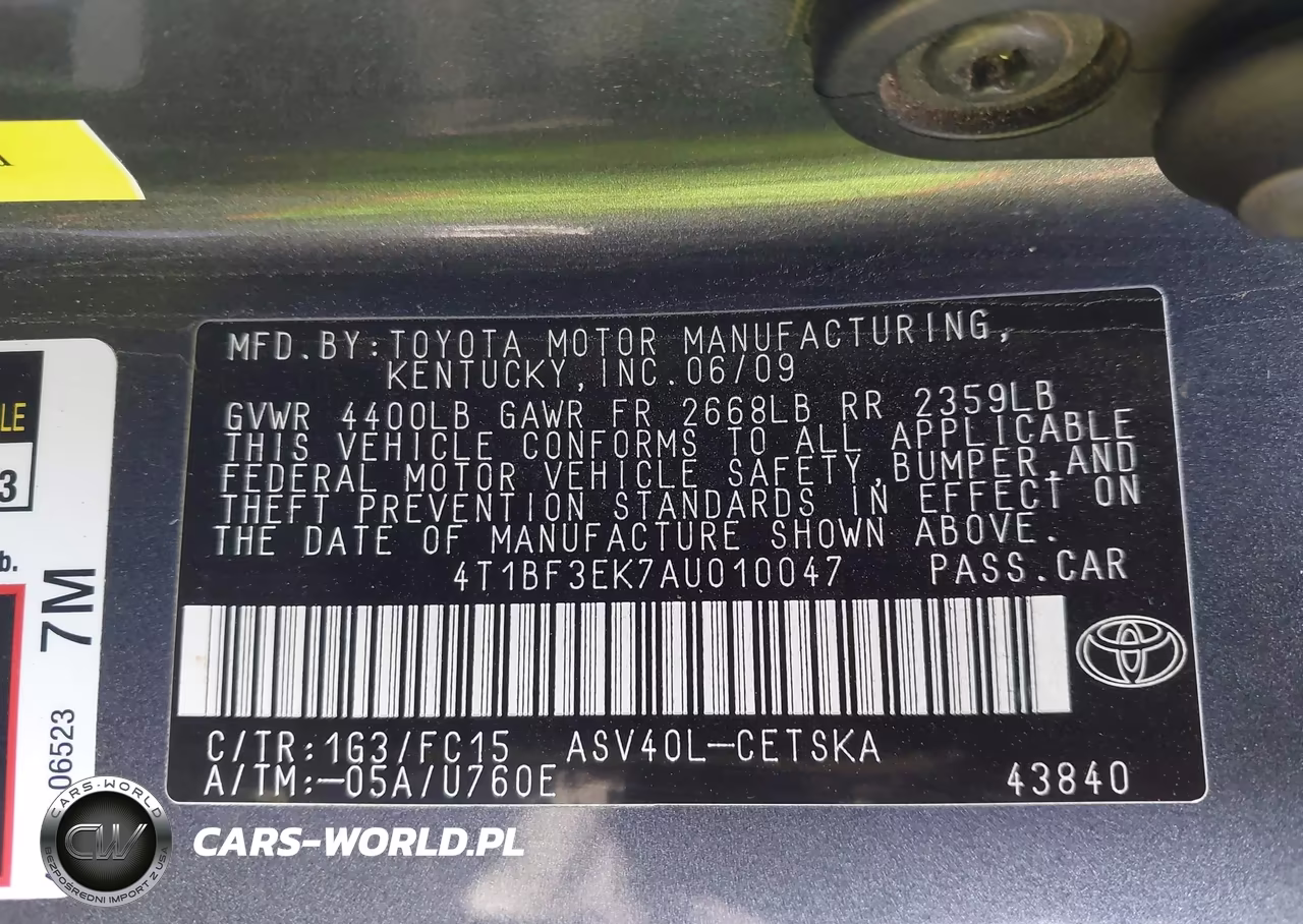 2010 Toyota Camry Se VIN:4T1BF3EK7AU010047 - 9