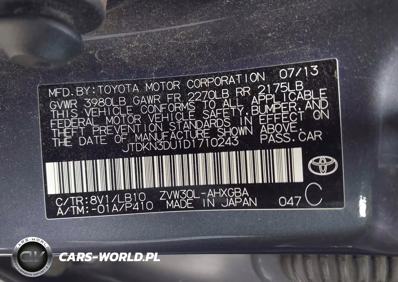 2013 Toyota Prius Five VIN:JTDKN3DU1D1710243 - 9