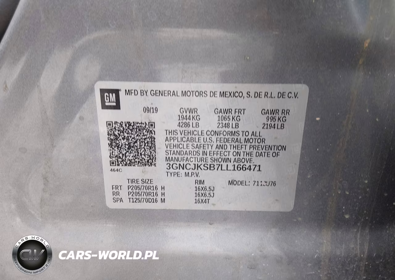 2020 Chevrolet Trax Fwd Ls VIN:3GNCJKSB7LL166471 - 9