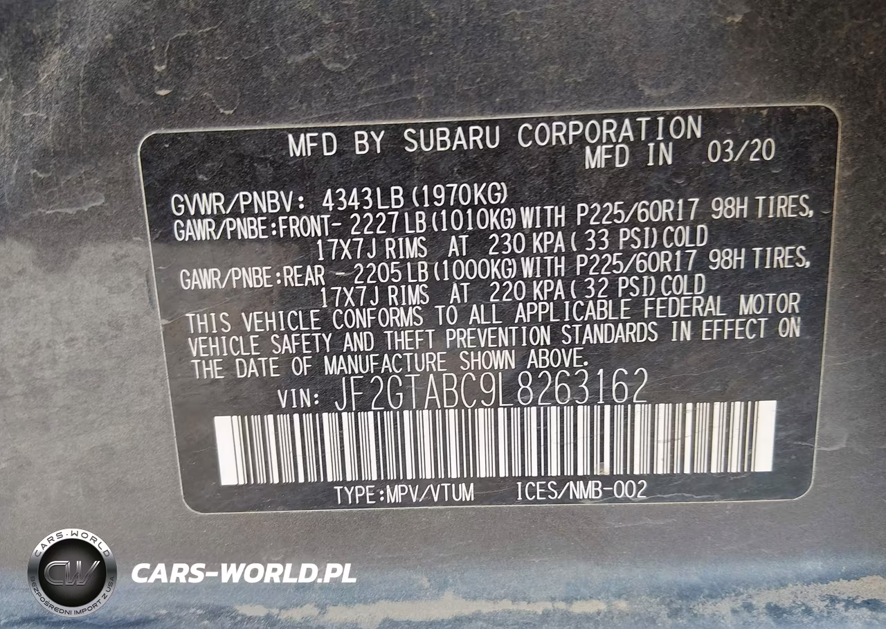 2020 Subaru Crosstrek VIN:JF2GTABC9L8263162 - 9