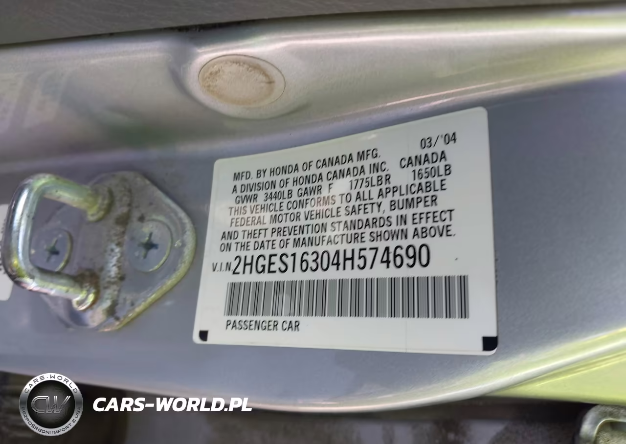 2004 Honda Civic Vp VIN:2HGES16304H574690 - 9