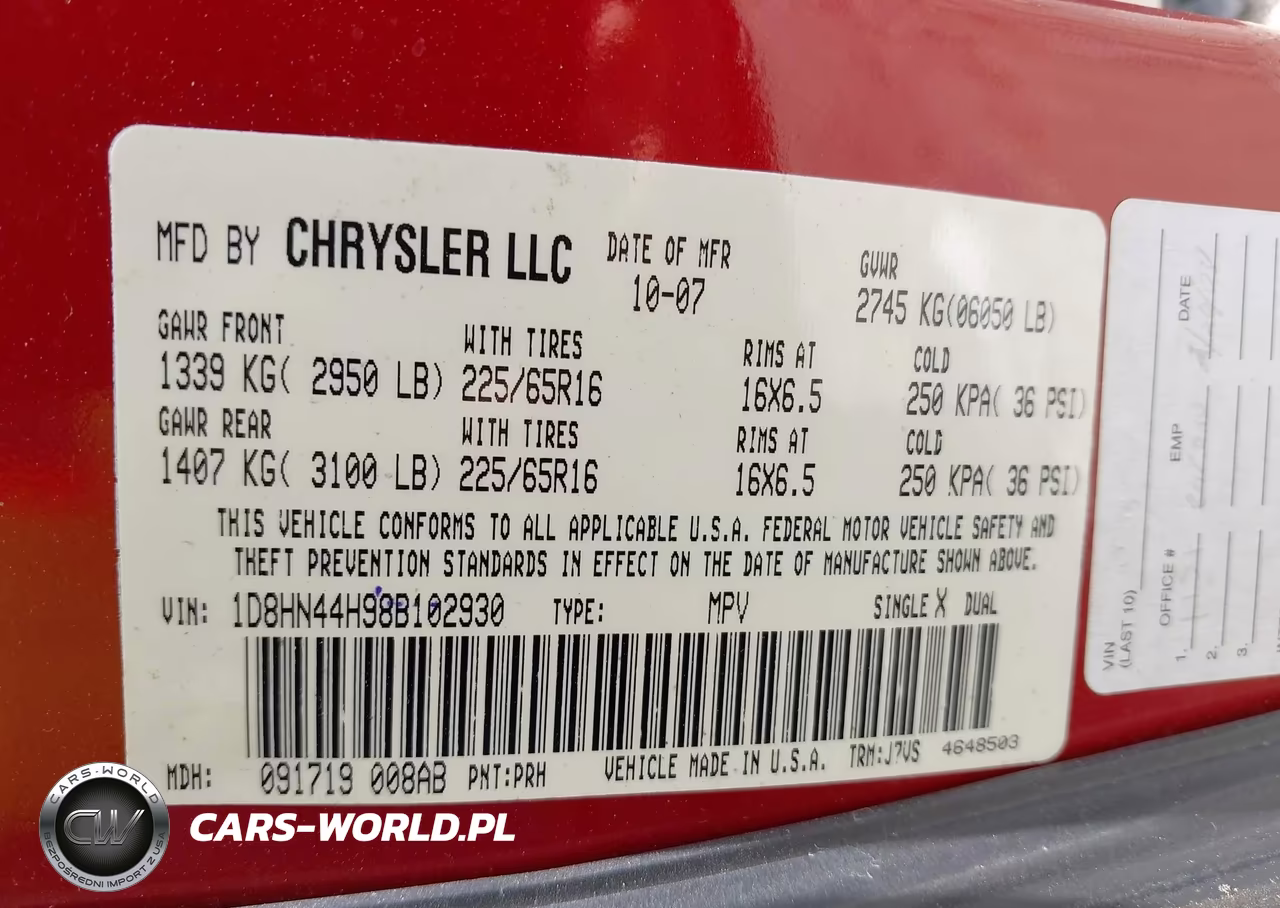 2008 Dodge Grand Caravan Se VIN:1D8HN44H98B102930 - 9