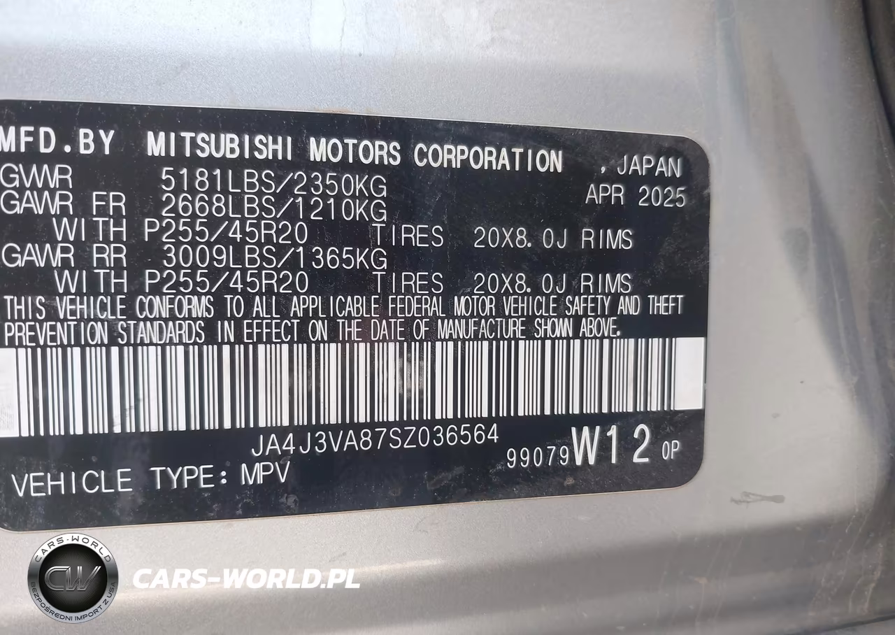 2025 Mitsubishi Outlander Se 2.5 2Wd VIN:JA4J3VA87SZ036564 - 9