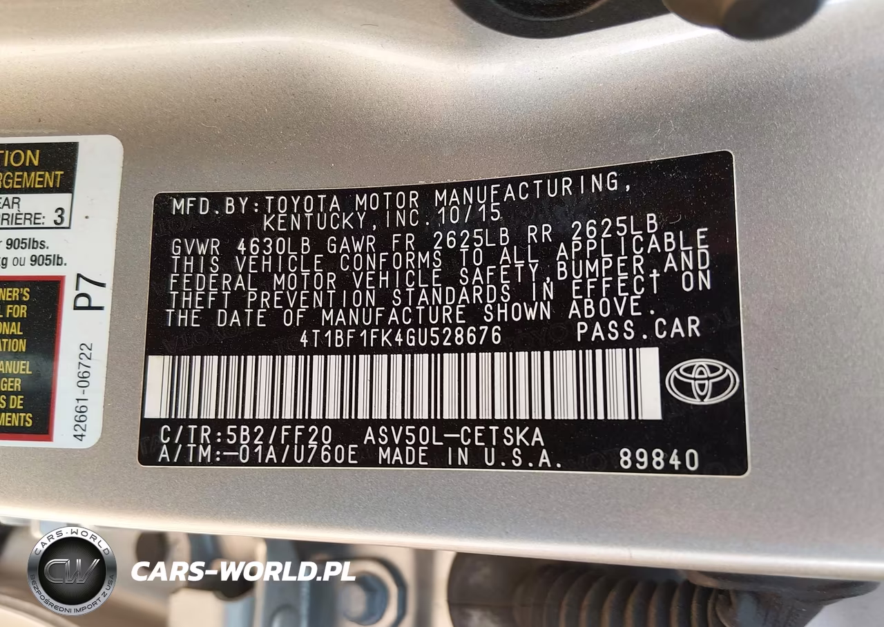 2016 Toyota Camry Se VIN:4T1BF1FK4GU528676 - 9