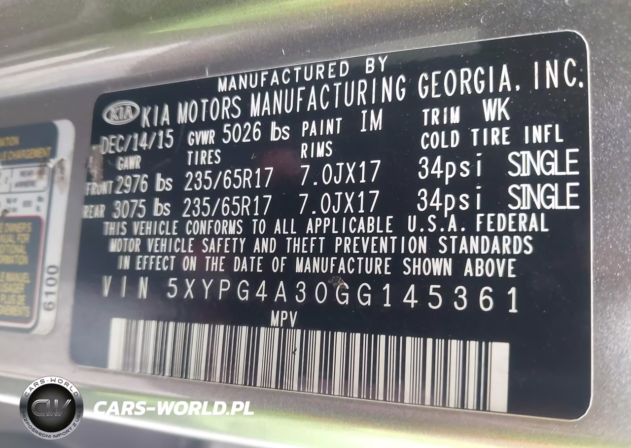2016 Kia Sorento 2.4L Lx VIN:5XYPG4A30GG145361 - 9