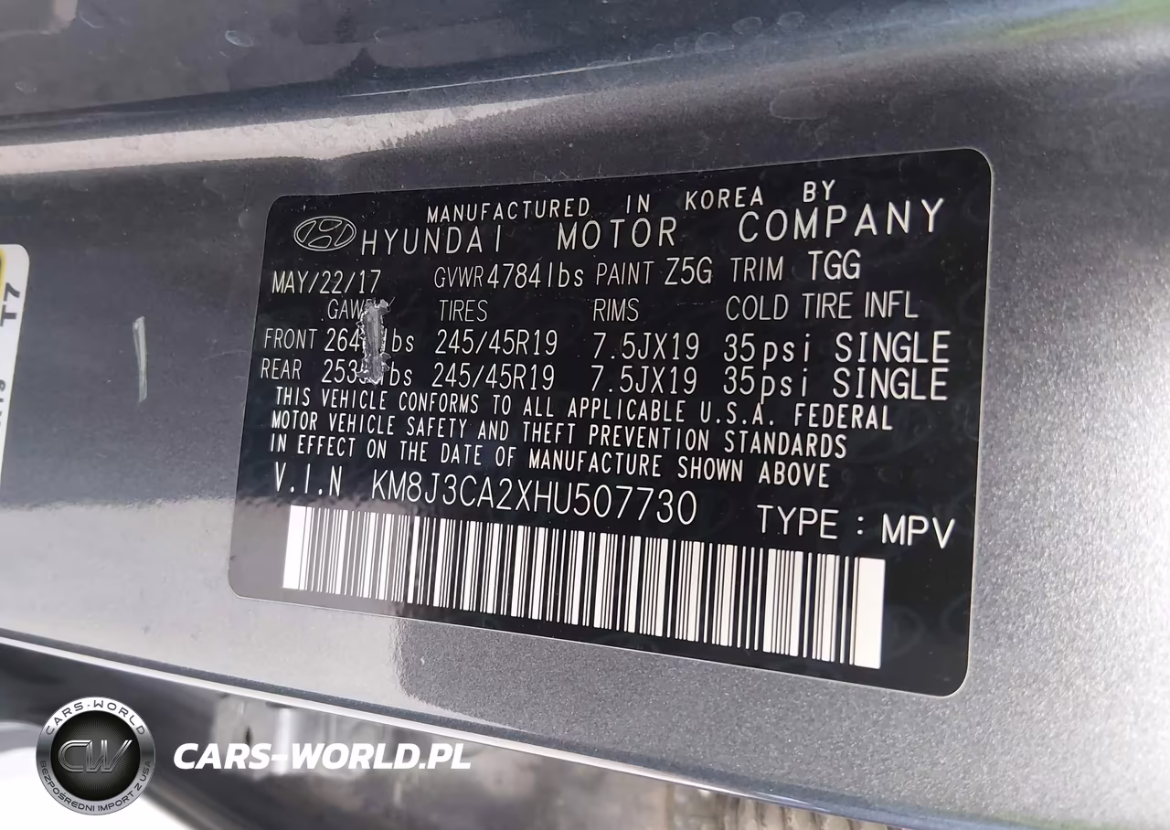 2017 Hyundai Tucson Sport VIN:KM8J3CA2XHU507730 - 9
