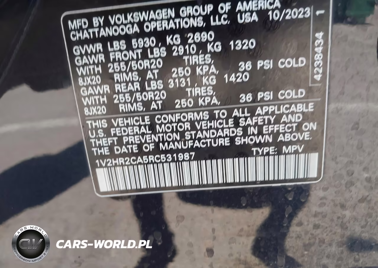 2024 Volkswagen Atlas 2.0T Se W-Technology VIN:1V2HR2CA5RC531987 - 9