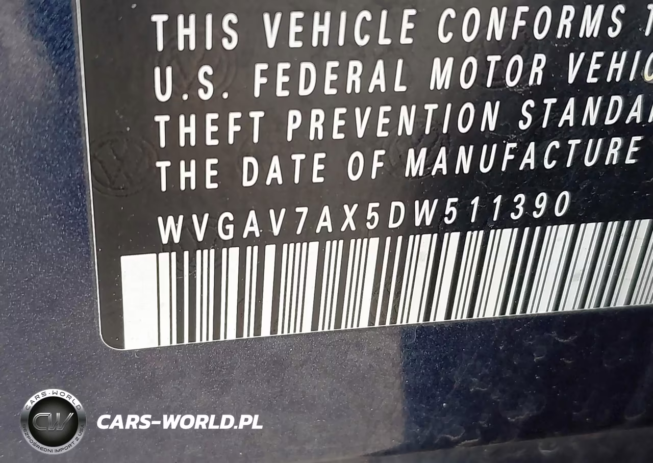 2013 Volkswagen Tiguan S VIN:WVGAV7AX5DW511390 - 9