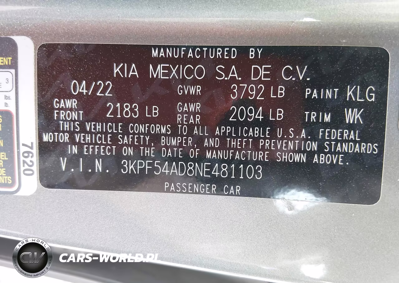 2022 Kia Forte Gt-Line VIN:3KPF54AD8NE481103 - 9