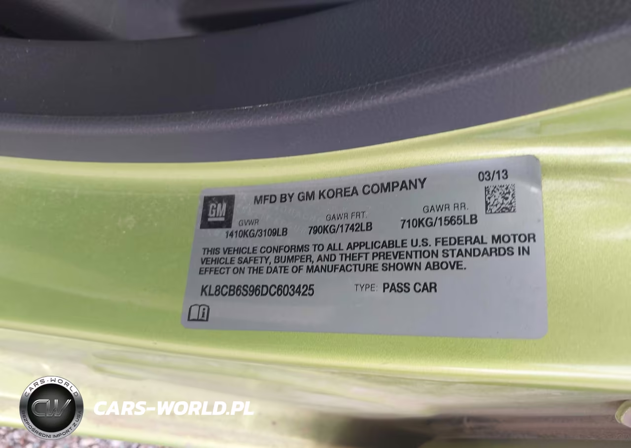 2013 Chevrolet Spark Ls Auto VIN:KL8CB6S96DC603425 - 9