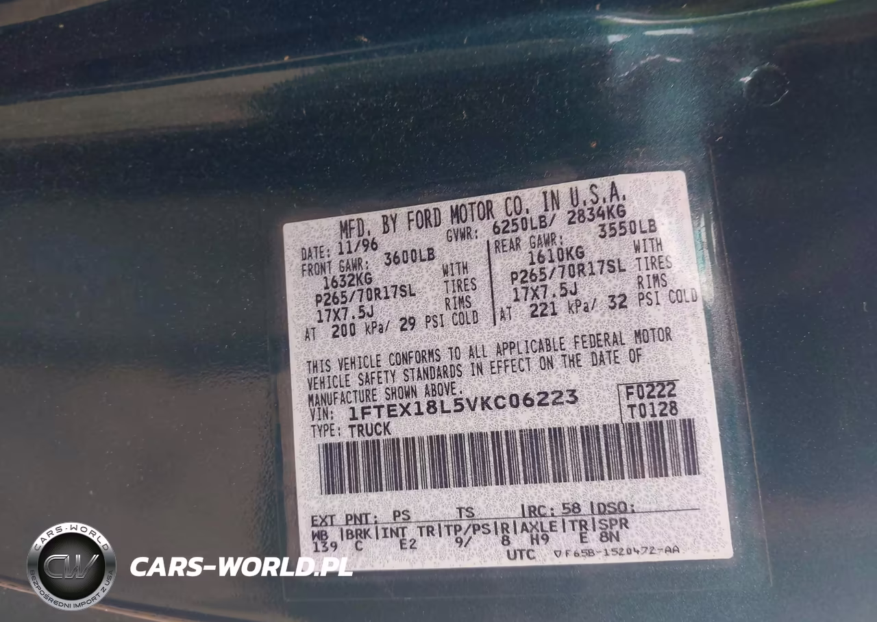 1997 Ford F-150 Lariat-Xl-Xlt VIN:1FTEX18L5VKC06223 - 9