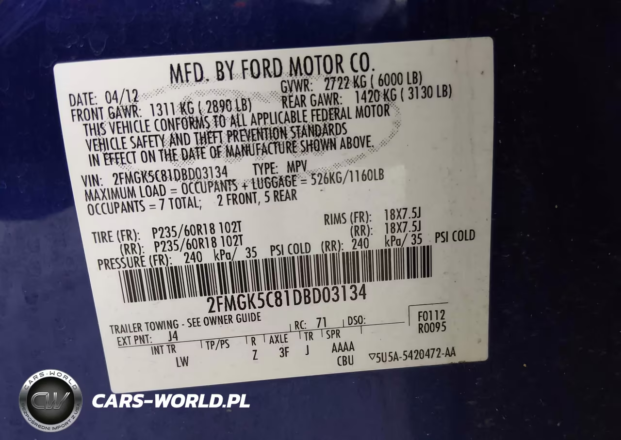 2013 Ford Flex Sel VIN:2FMGK5C81DBD03134 - 9