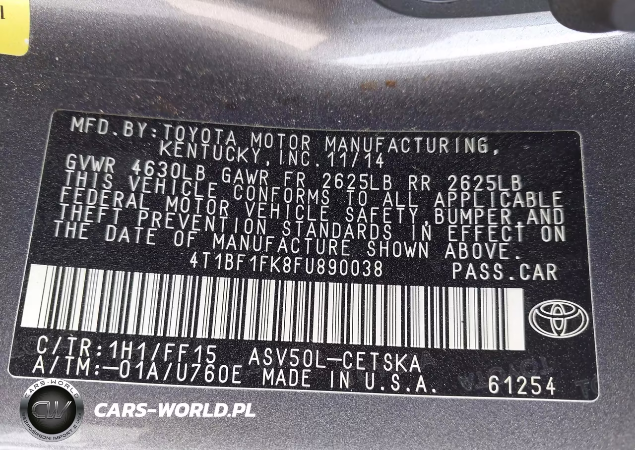 2015 Toyota Camry Se VIN:4T1BF1FK8FU890038 - 9
