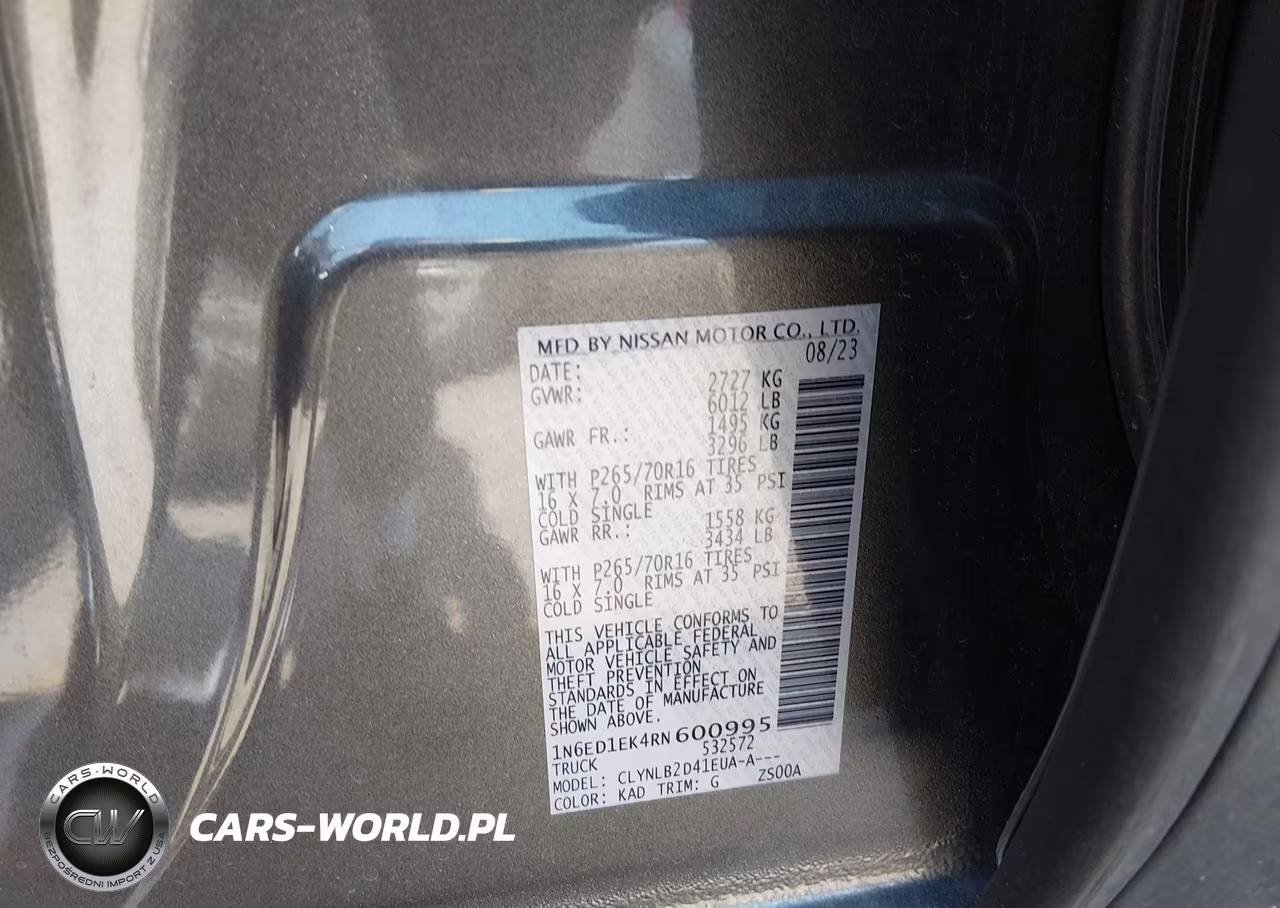 2024 Nissan Frontier Sv 4X4 VIN:1N6ED1EK4RN600995 - 9