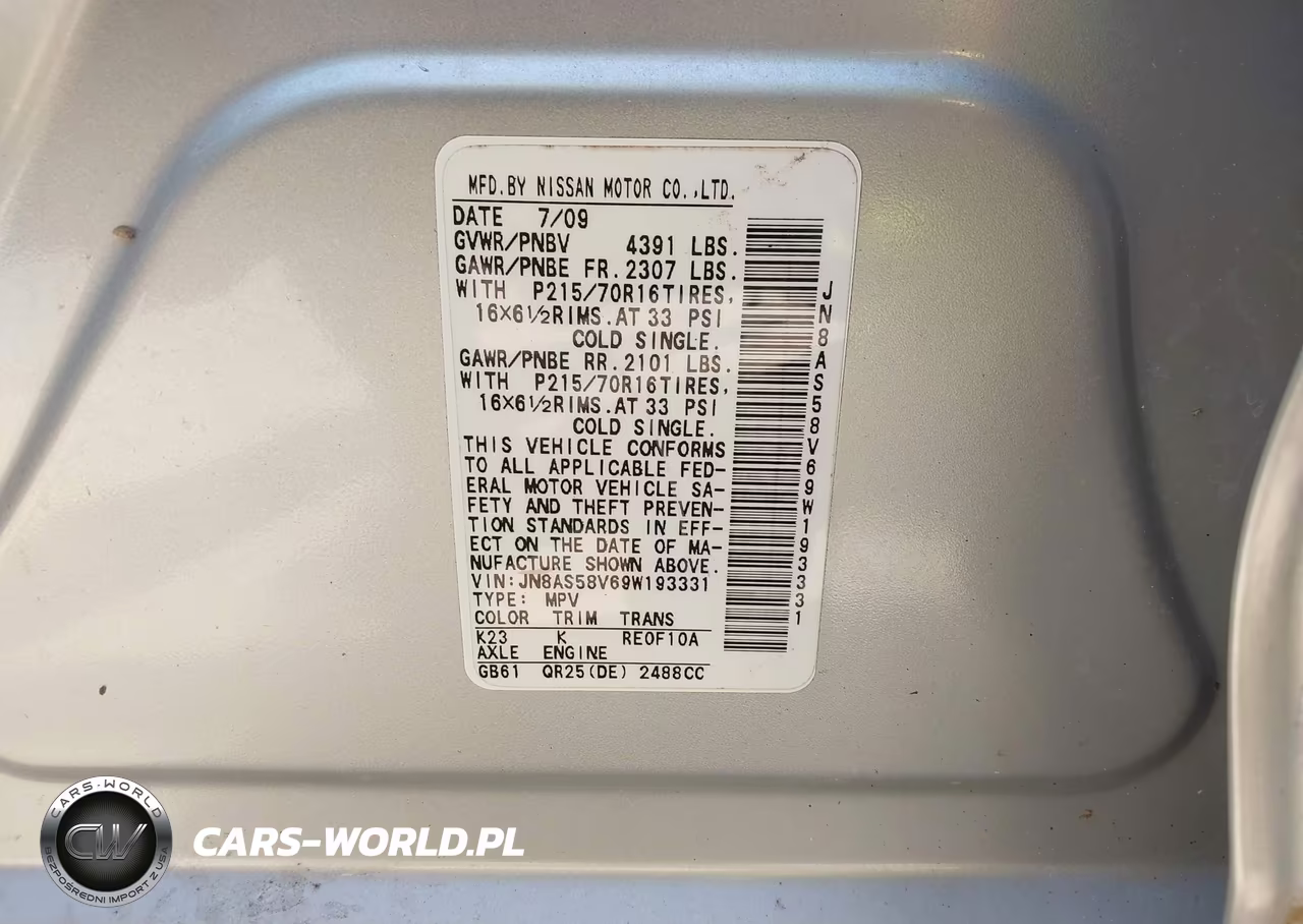 2009 Nissan Rogue S VIN:JN8AS58V69W193331 - 9