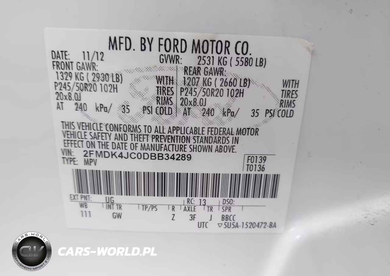 2013 Ford Edge Sel VIN:2FMDK4JC0DBB34289 - 9