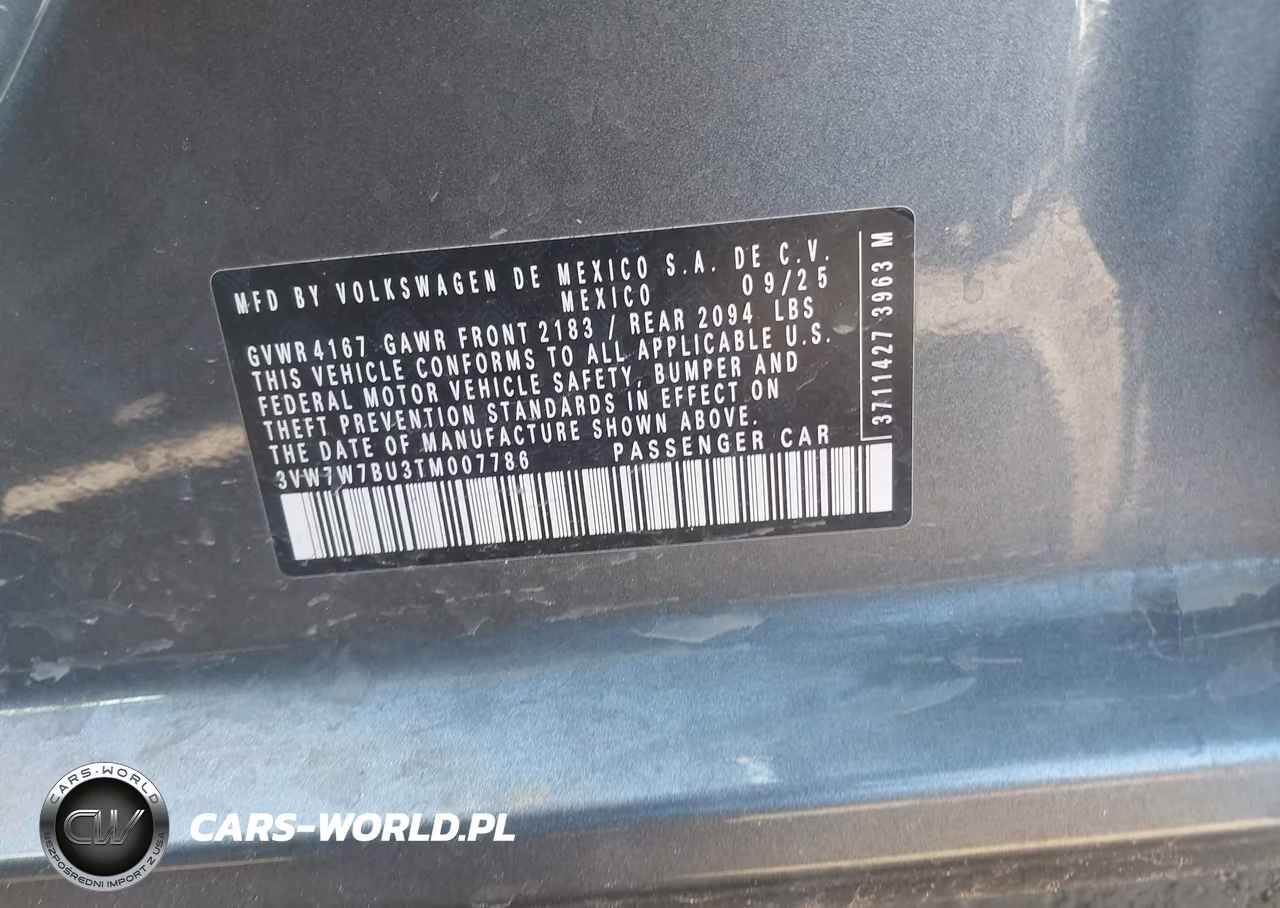 2026 Volkswagen Jetta Se VIN:3VW7W7BU3TM007786 - 9