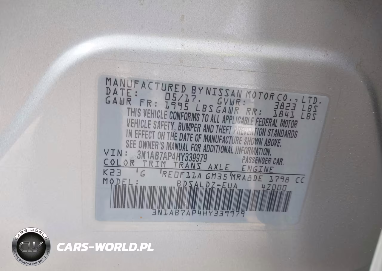 2017 Nissan Sentra Sv VIN:3N1AB7AP4HY339979 - 9