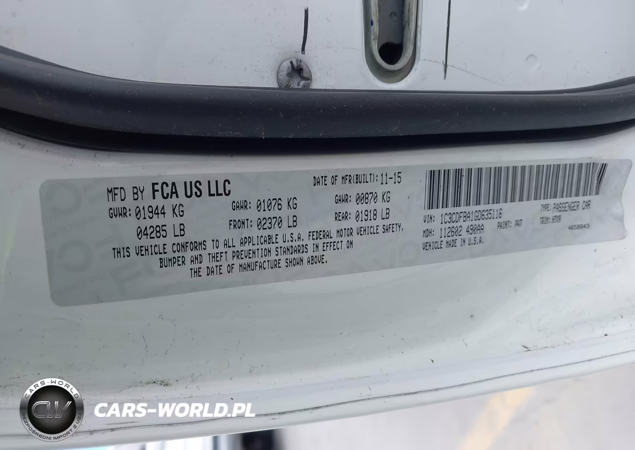 2016 Dodge Dart Sxt VIN:1C3CDFBA1GD635116 - 9