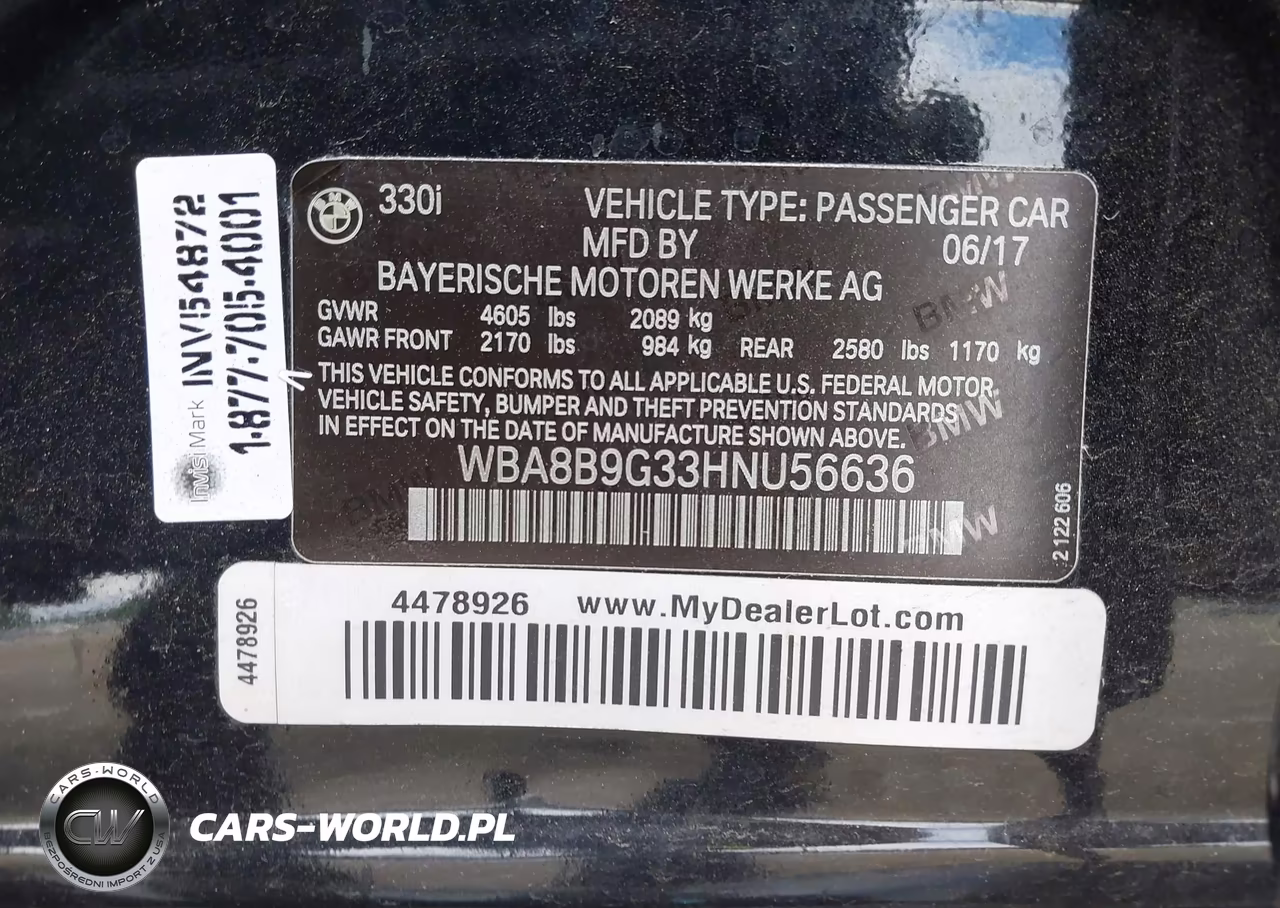2017 BMW 330I VIN:WBA8B9G33HNU56636 - 9