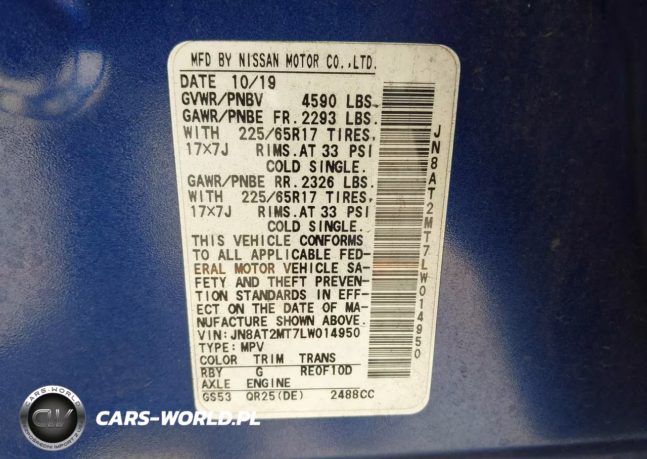 2020 Nissan Rogue Sv Fwd VIN:JN8AT2MT7LW014950 - 9