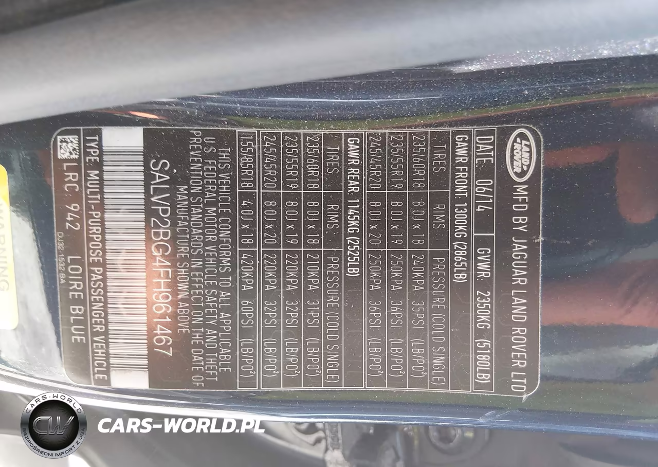 2015 Land Rover Range Rover Evoque Pure VIN:SALVP2BG4FH961467 - 9