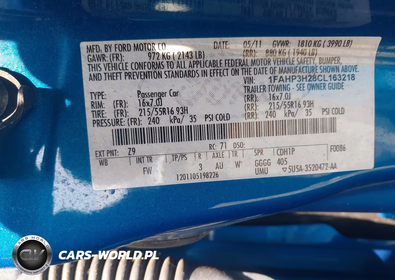 2012 Ford Focus Sel VIN:1FAHP3H28CL163218 - 9